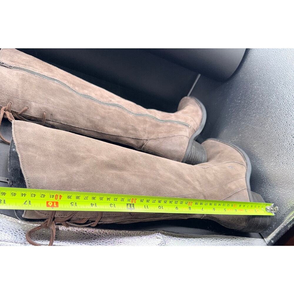 Born Suede Tall Knee High Boots Brown Side Zip Plaid Lined Women’s 9M - Picture 14 of 16